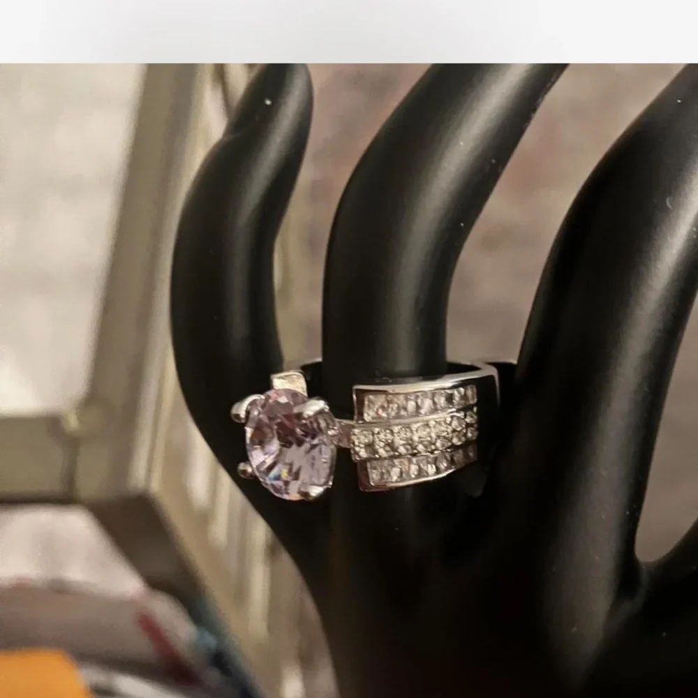 Iced out,Stunning Silver Ring 💍 Cubic Zirconia Center Stone. No One Will Know! 😉